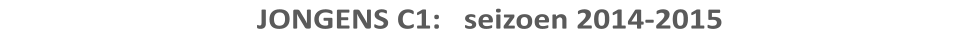 JONGENS C1:   seizoen 2014-2015