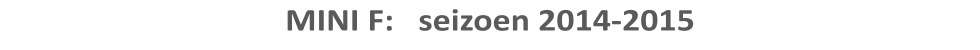 MINI F:   seizoen 2014-2015